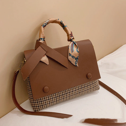 Fashion grid bag shoulder messenger bag