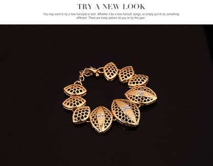Fashion Creativity Four-piece Set Of Leaf Jewelry Necklace Earrings