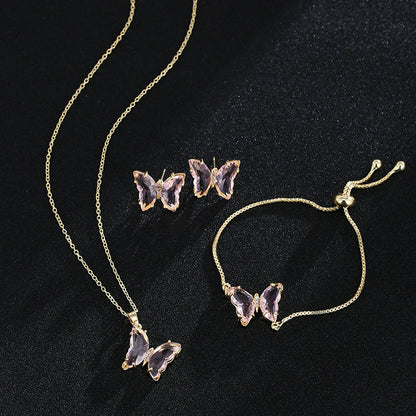 New Butterfly Necklace Jewelry Set
