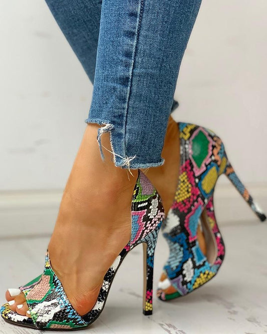 Hollow Toe Super High Heel Fish Mouth Plus Size Sandals