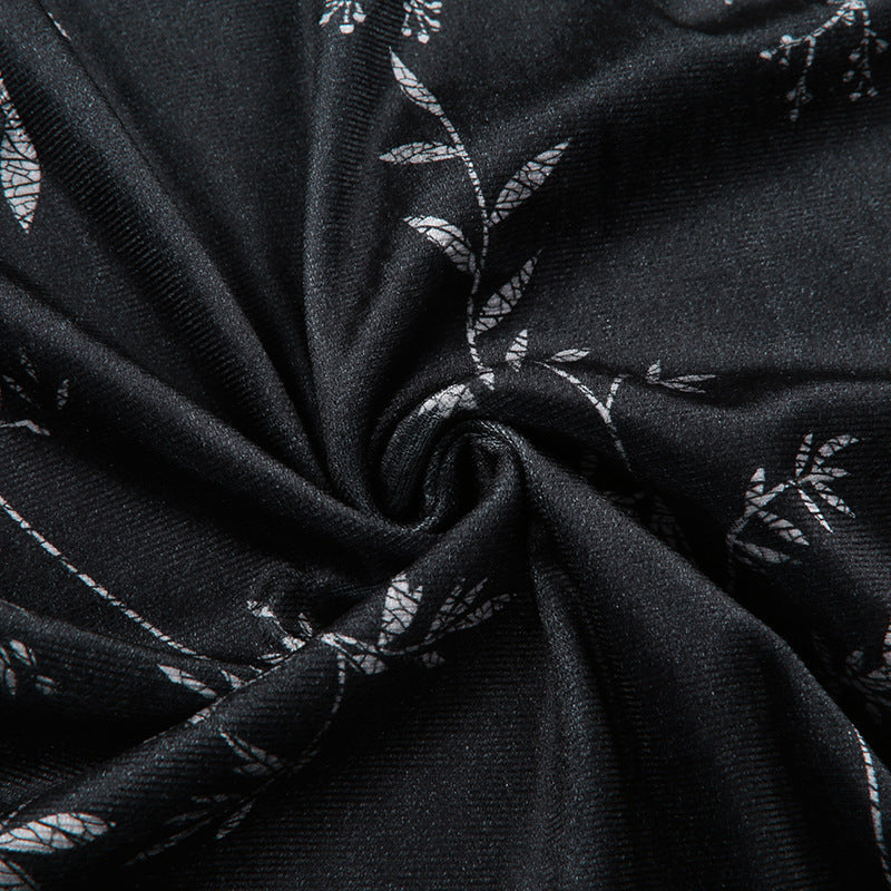 Dark Vintage Style Velvet Split Halter Dress
