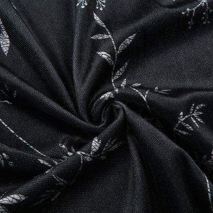 Dark Vintage Style Velvet Split Halter Dress