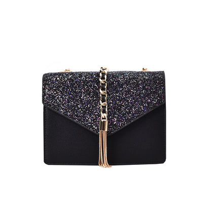 Sequined shoulder messenger bag wild chain small square bag