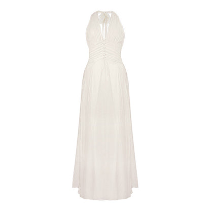 Women's Fashion Temperament Hanging Neck Deep V Dresses