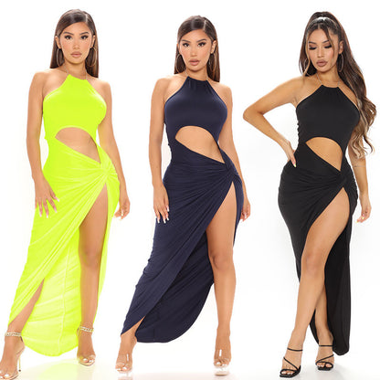 Sexy Nightclub Slit Cut Sleeveless Dress