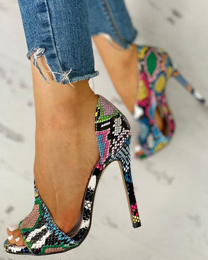 Hollow Toe Super High Heel Fish Mouth Plus Size Sandals