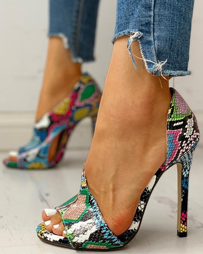 Hollow Toe Super High Heel Fish Mouth Plus Size Sandals
