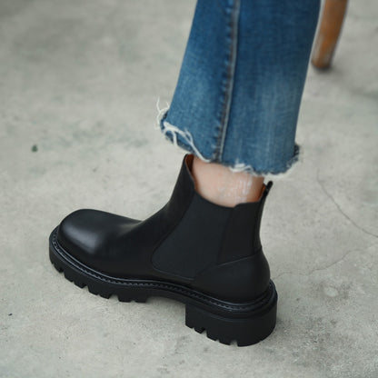 Women's Martin Boots With Square Heel Platform Ankle Boots