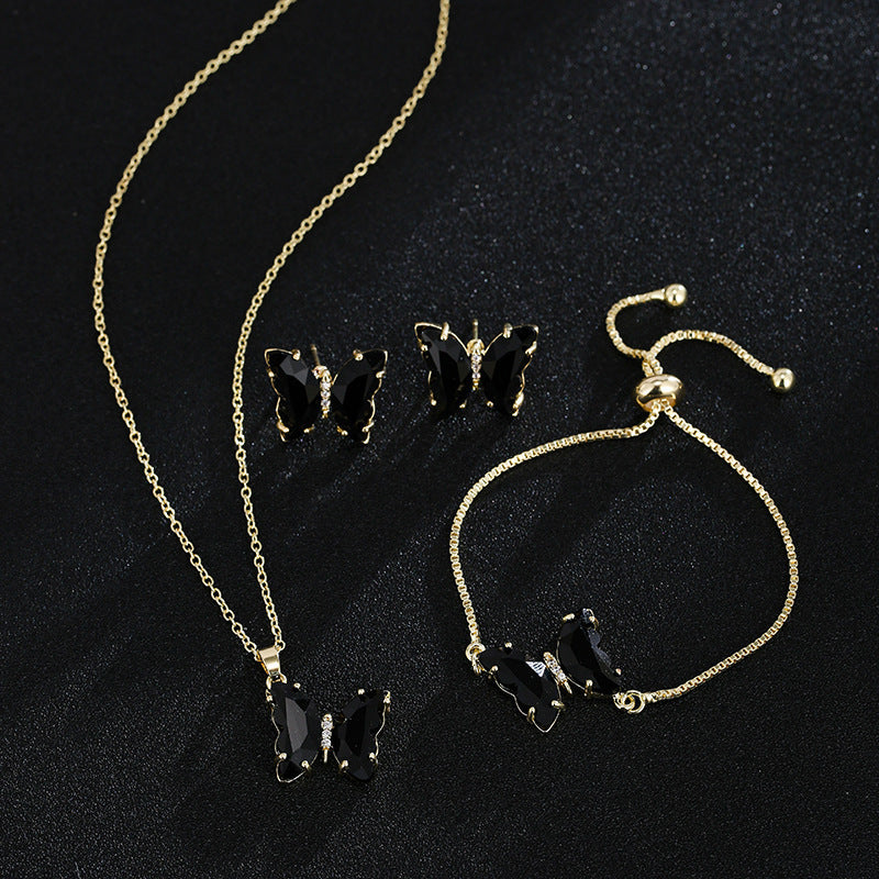 New Butterfly Necklace Jewelry Set