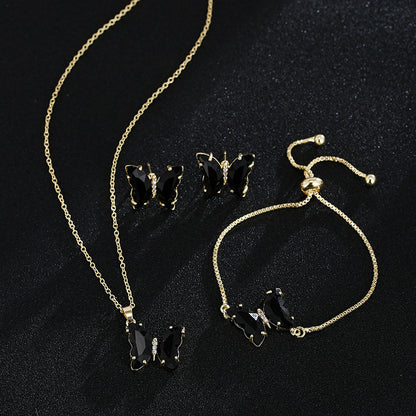 New Butterfly Necklace Jewelry Set