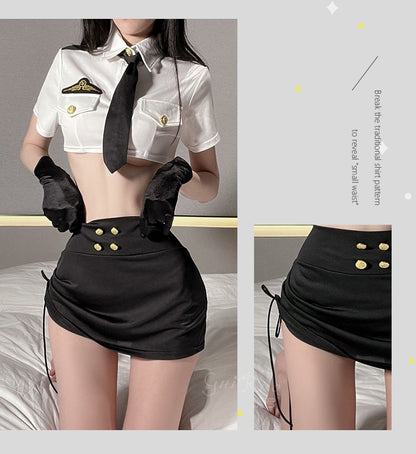 Ultra Short Shirt Sheath Pleated Slim-fit Short Skirt Business Wear Uniform Suit