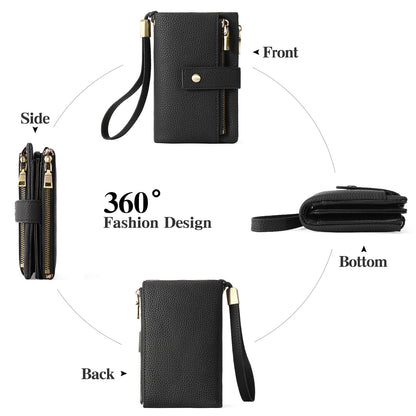 Women's Wallet Zipper Bag Clutch Anti-theft Card Swiping Bag Coin Purse
