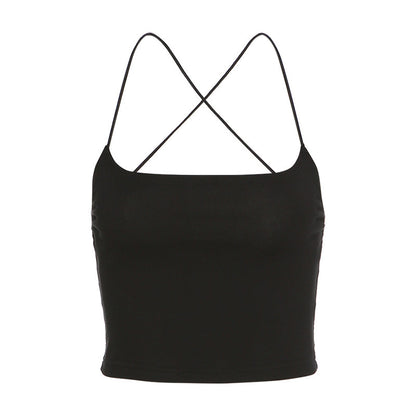 One-line Neck Sexy Halter Slim-fit Umbilical Vest Women
