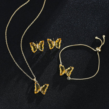 New Butterfly Necklace Jewelry Set