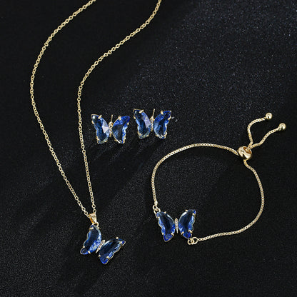 New Butterfly Necklace Jewelry Set