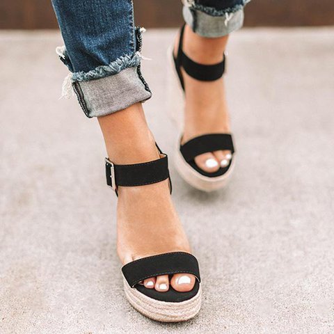 Snake print wedge sandals