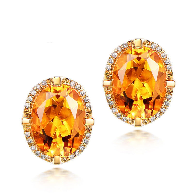 Full Of Drill Low Luxury Earrings Mosanite Bracelet Jewelry Set