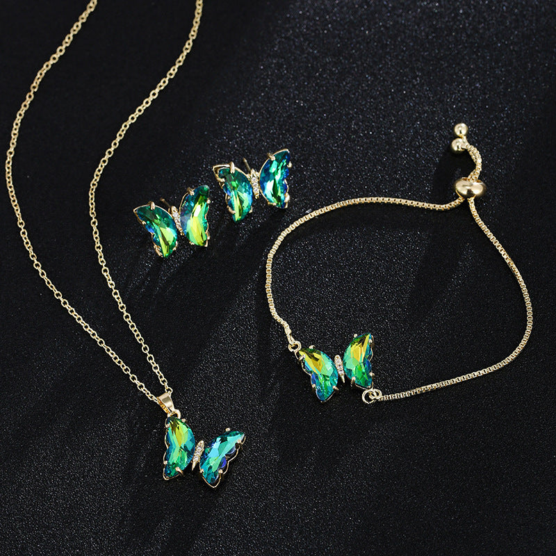 New Butterfly Necklace Jewelry Set