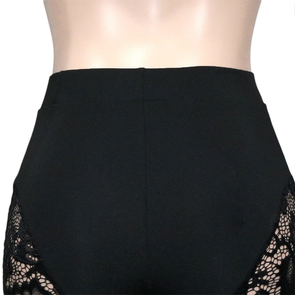Hollow Sexy Slim Lace Stitching Bikini Shorts Suit