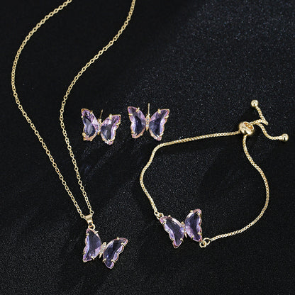 New Butterfly Necklace Jewelry Set