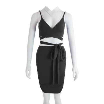 Sexy Nightclub Dress, Sling Straps, Deep V-neck And Hip Mini Skirt