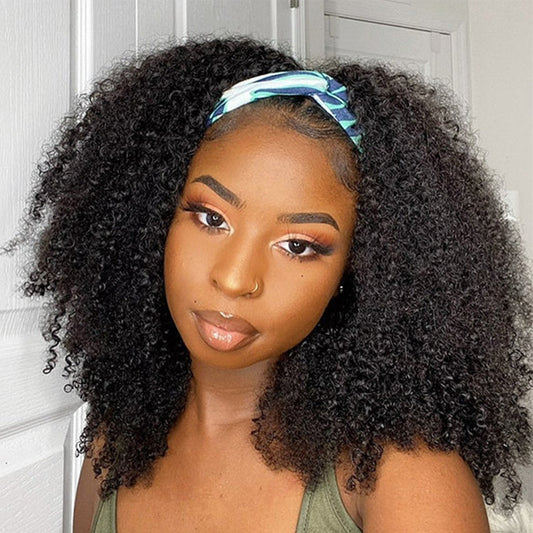 Curly Headband wig Human Hair Wigs