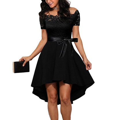 Off-the-shoulder lace dress