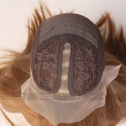 High-temperature Fiber Medium Brown Long Straight Hair Women's Wig