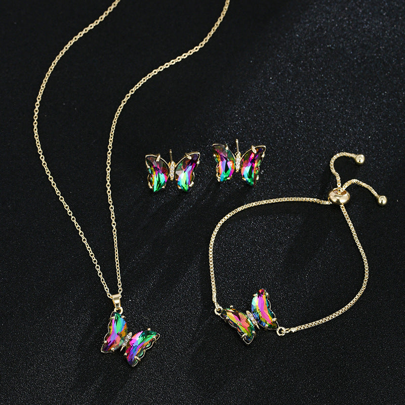 New Butterfly Necklace Jewelry Set