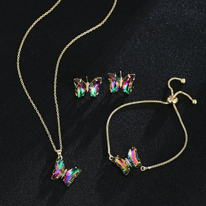 New Butterfly Necklace Jewelry Set