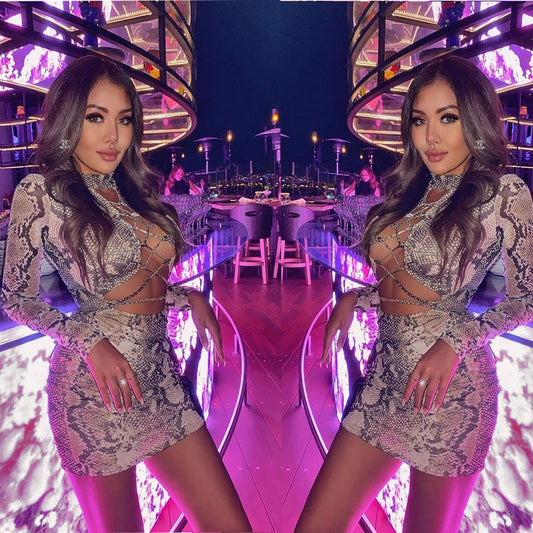 European And American Sexy Strappy Slim Dress