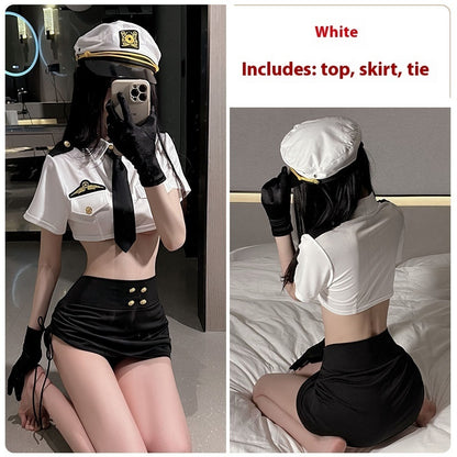 Ultra Short Shirt Sheath Pleated Slim-fit Short Skirt Business Wear Uniform Suit