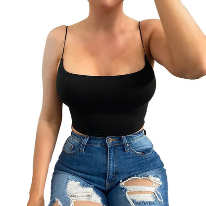 One-line Neck Sexy Halter Slim-fit Umbilical Vest Women