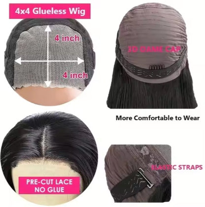 Glueless Wigs Human Hair Pre Plucked Pre Cut 200 Density Transparent HD Lace Frontal Wigs  Loose Deep Wave Wigs