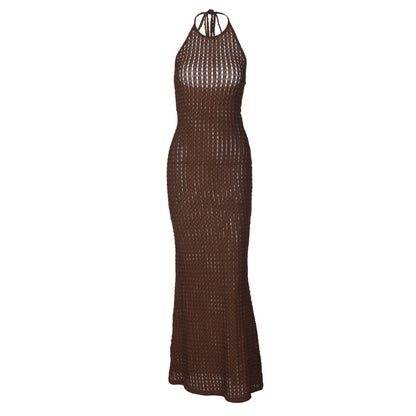 New Solid Color Sexy Backless Dress Women