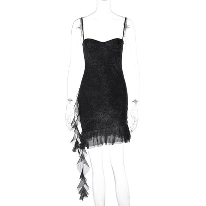 Women's Fashion Ribbon Slim Strap Dress