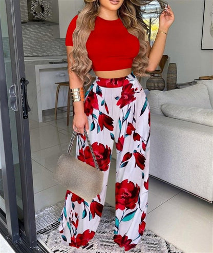 Summer New Arrival Women Two Piece Printed Vest