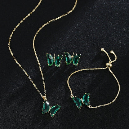 New Butterfly Necklace Jewelry Set