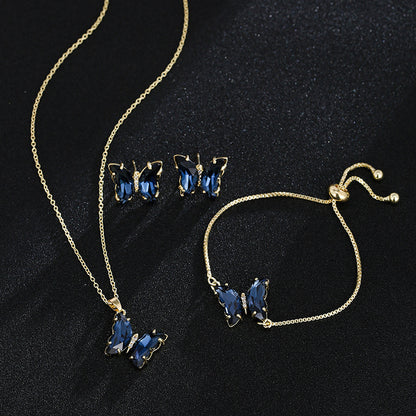 New Butterfly Necklace Jewelry Set